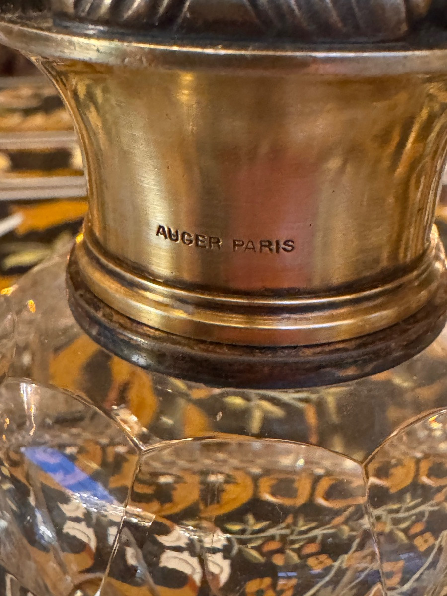 Paire de flacons à toilette en cristal et argent massif – Maison Augier, Paris  -photo-5