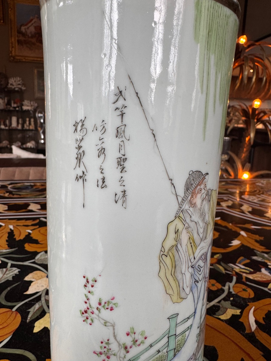 Chinese Porcelain Wig-holder Vase – Republican Period, Early 20th Century  -photo-2