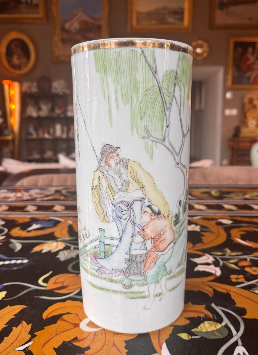 Chinese Porcelain Wig-holder Vase – Republican Period, Early 20th Century  -photo-5