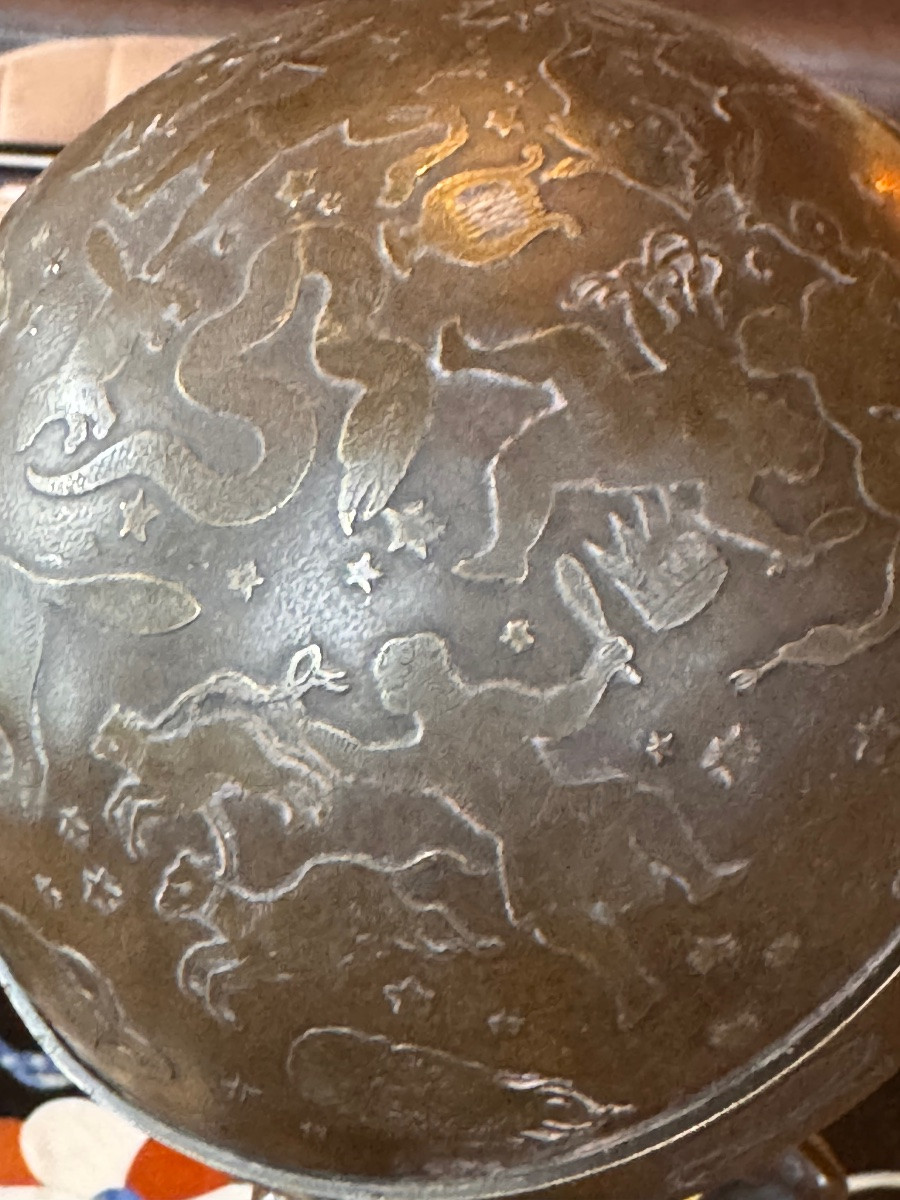 Atlas Bearing The World, Bronze With Patinated Medal, France, 19th Century  -photo-3