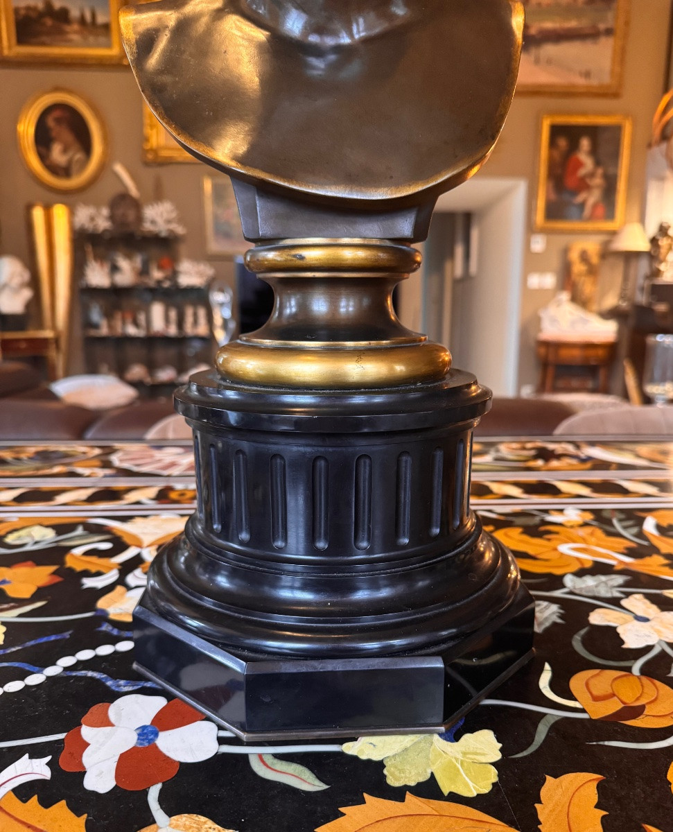 Important buste de Diane de Poitiers En  Bronze Deux Patines F. Barbedienne Fondeur  -photo-3