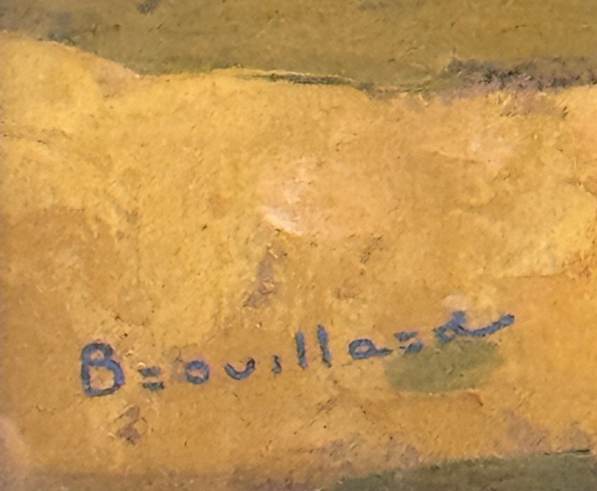 Eugène Brouillard – 1870 – 1950 –  Huile sur carton Les bords de la Saône  -photo-4