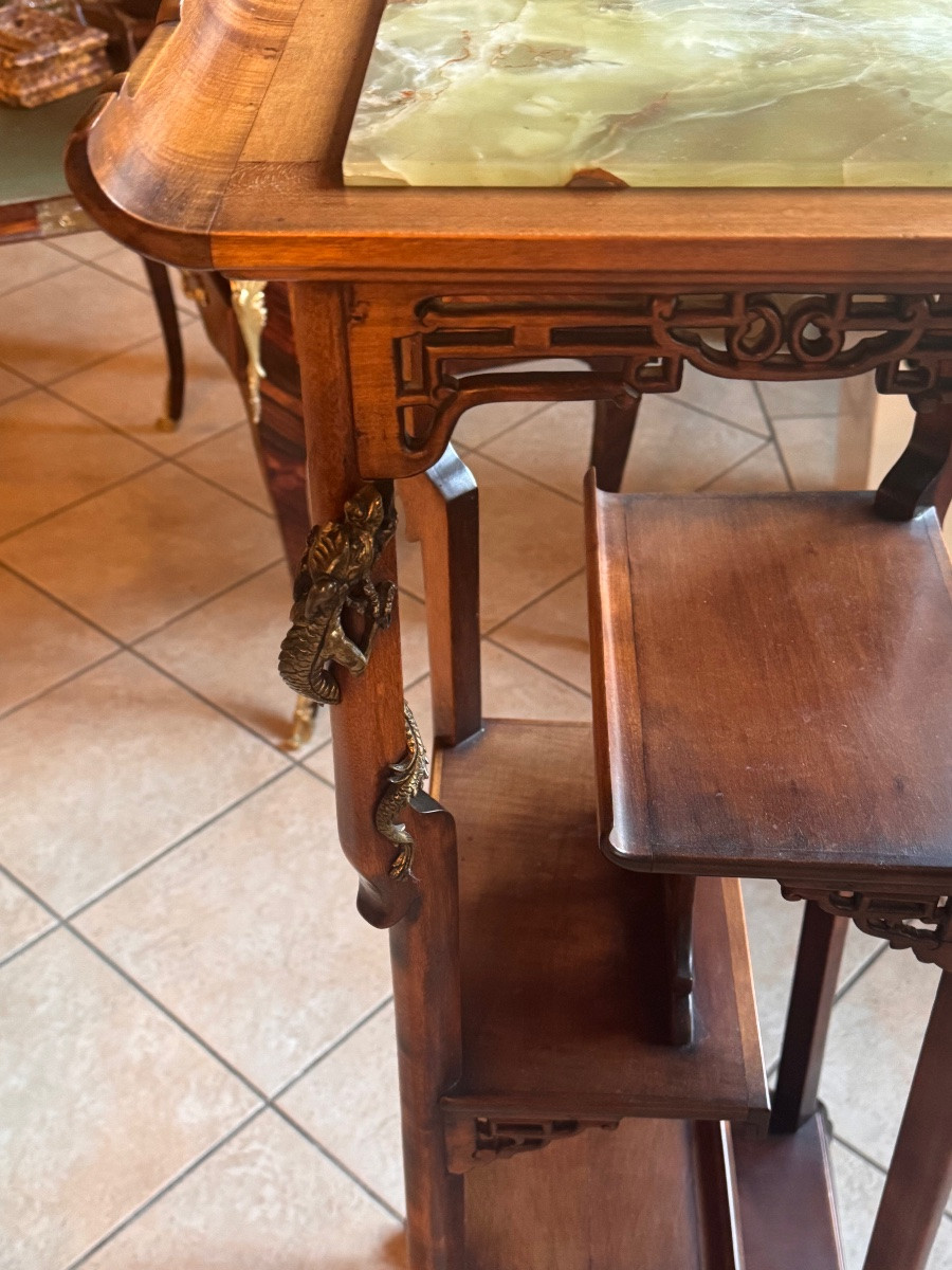 A Carved And Openwork Wooden Side Table After Gabriel Viardot (1830–1906), Late 19th Century -photo-3