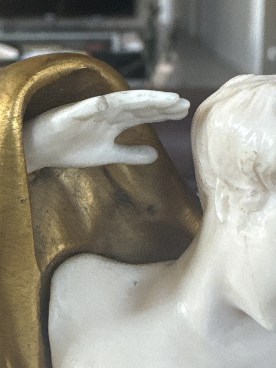 Louis Sosson (actif de 1905 à 1930) Sculpture chryséléphantine – Femme au drapé –-photo-3