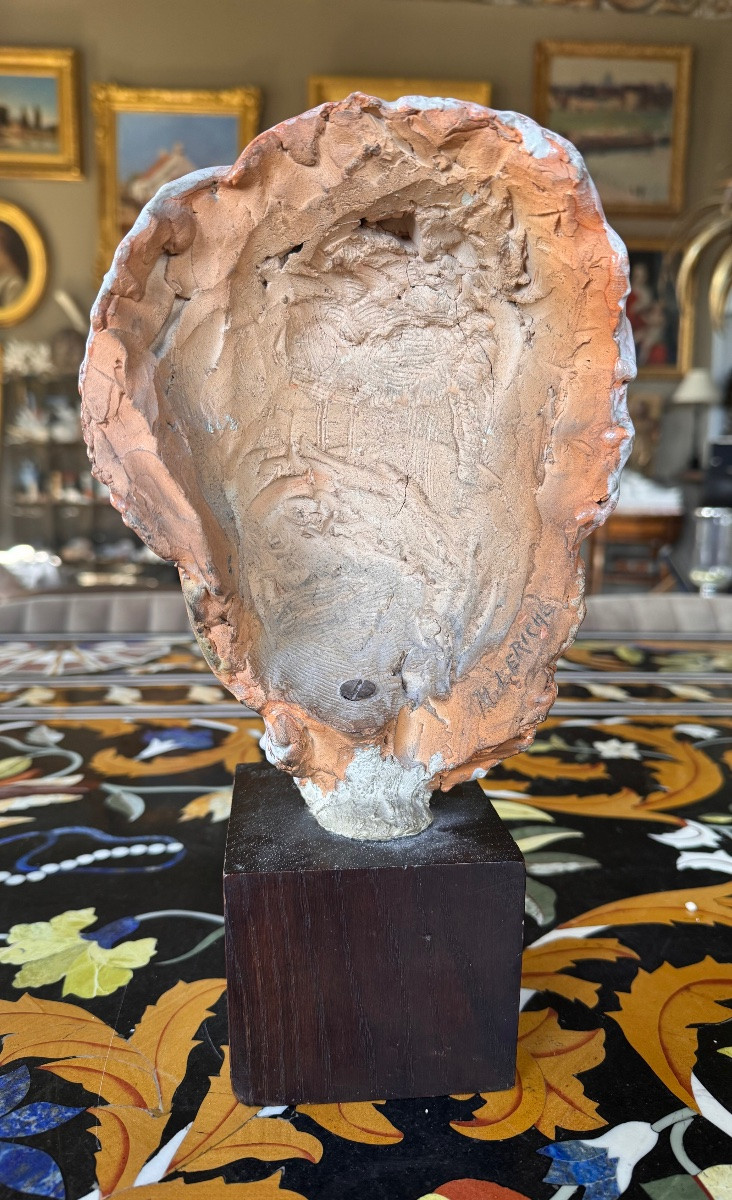 Marc Leriche (1885–1918) Head Of A Woman — Glazed Terracotta Sculpture — Early 20th Century  -photo-3