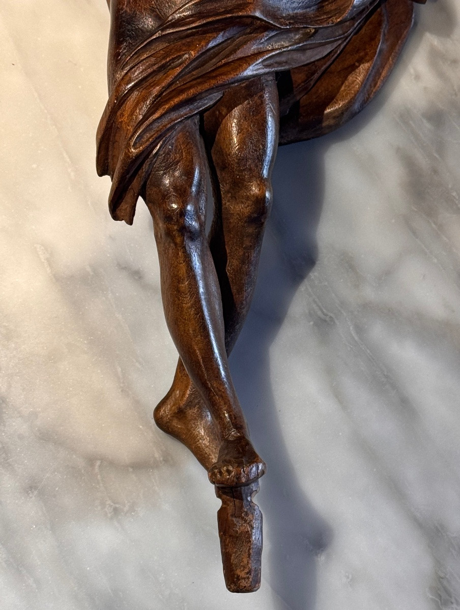 Carved Wooden Christ On The Cross – Late 18th Century. Provenance: Workshop Of Léon Brunard-photo-1