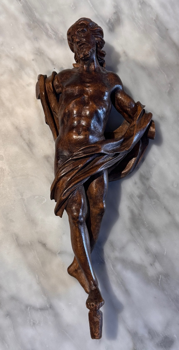 Carved Wooden Christ On The Cross – Late 18th Century. Provenance: Workshop Of Léon Brunard