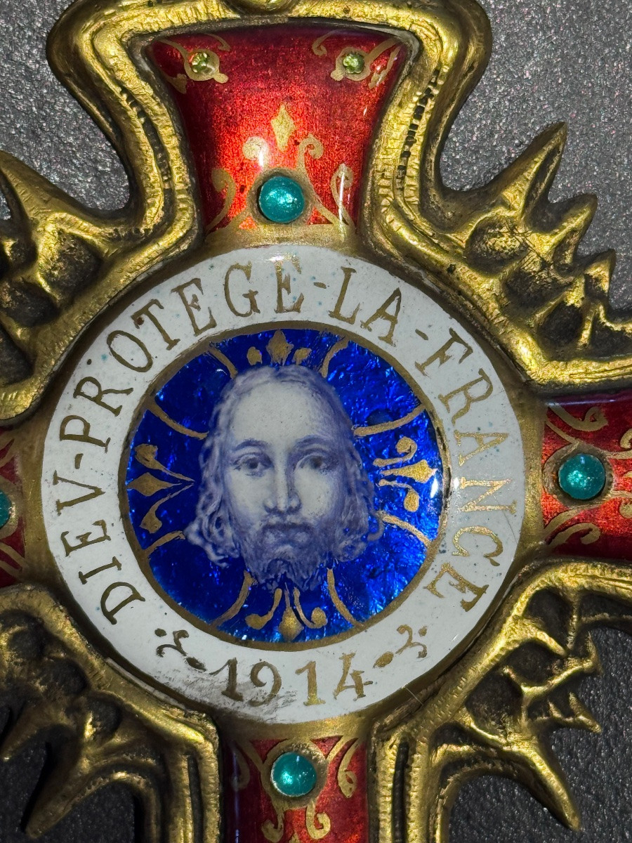 Léon Brunard (1872–1931) Patriotic Cross “god Protect France – 1914” -photo-2