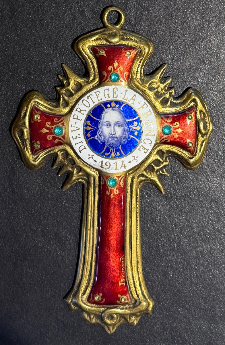 Léon Brunard (1872–1931) Patriotic Cross “god Protect France – 1914” -photo-1