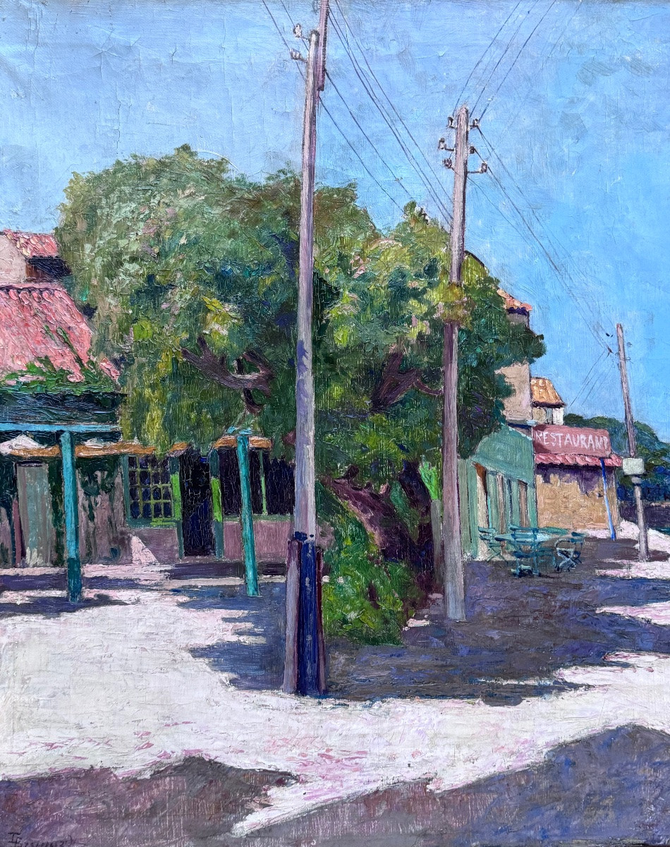 Léon Brunard (1872-1931) Lively Port Scene – Oil On Canvas  -photo-2