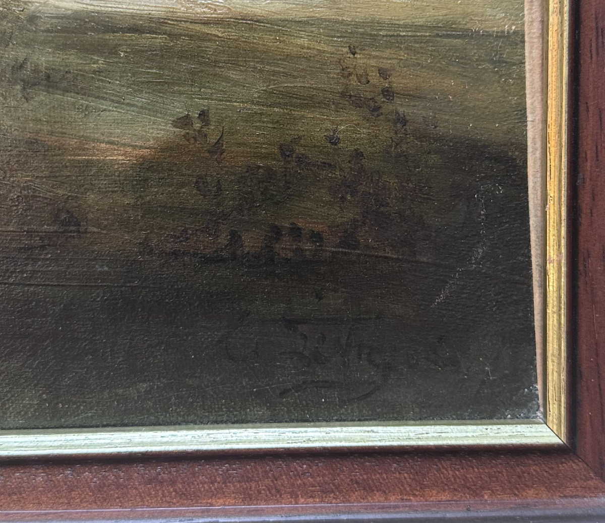 Théodore Levigne (1848–1912) Lively Landscape With Cows – Pasture Scene Oil On Canvas,-photo-1