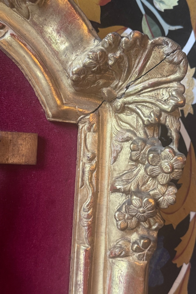 Christ En Croix In Carved And Gilded Wood - Regency Period, 18th Century-photo-1