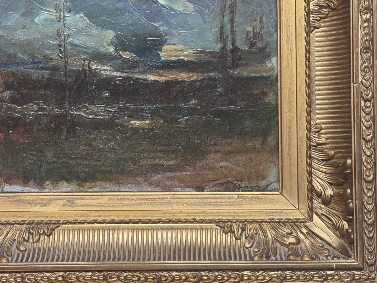 François-Auguste Ravier (1814–1895) – Paysage du Dauphiné, huile sur toile marouflée .-photo-2