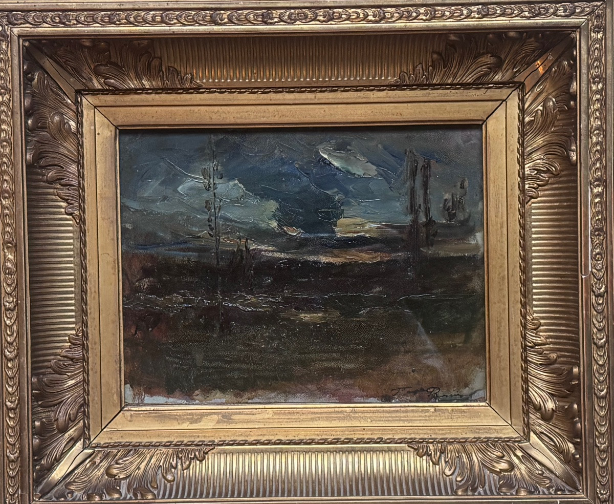 François-Auguste Ravier (1814–1895) – Paysage du Dauphiné, huile sur toile marouflée .-photo-3