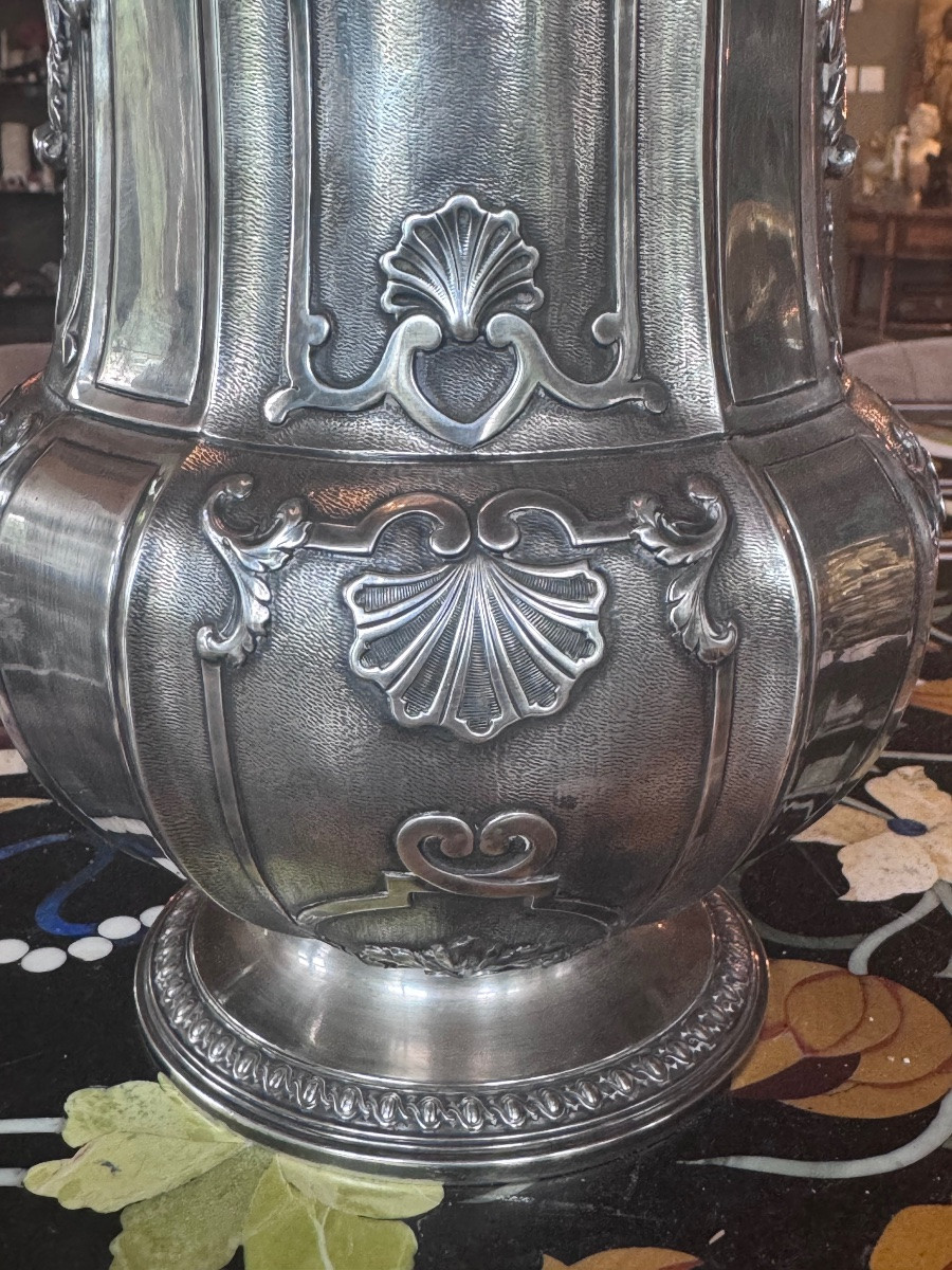 Solid Silver Bottle Cooler, Napoleon III Period - Maison Leroy (veuve & Cie)-photo-2
