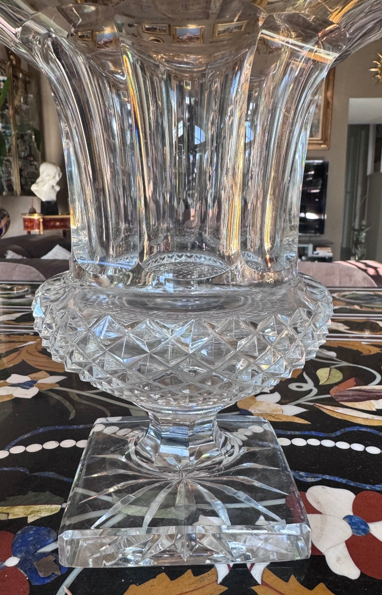 Vase de forme Médicis en cristal taillé de Cristallerie Saint-Louis  -photo-3