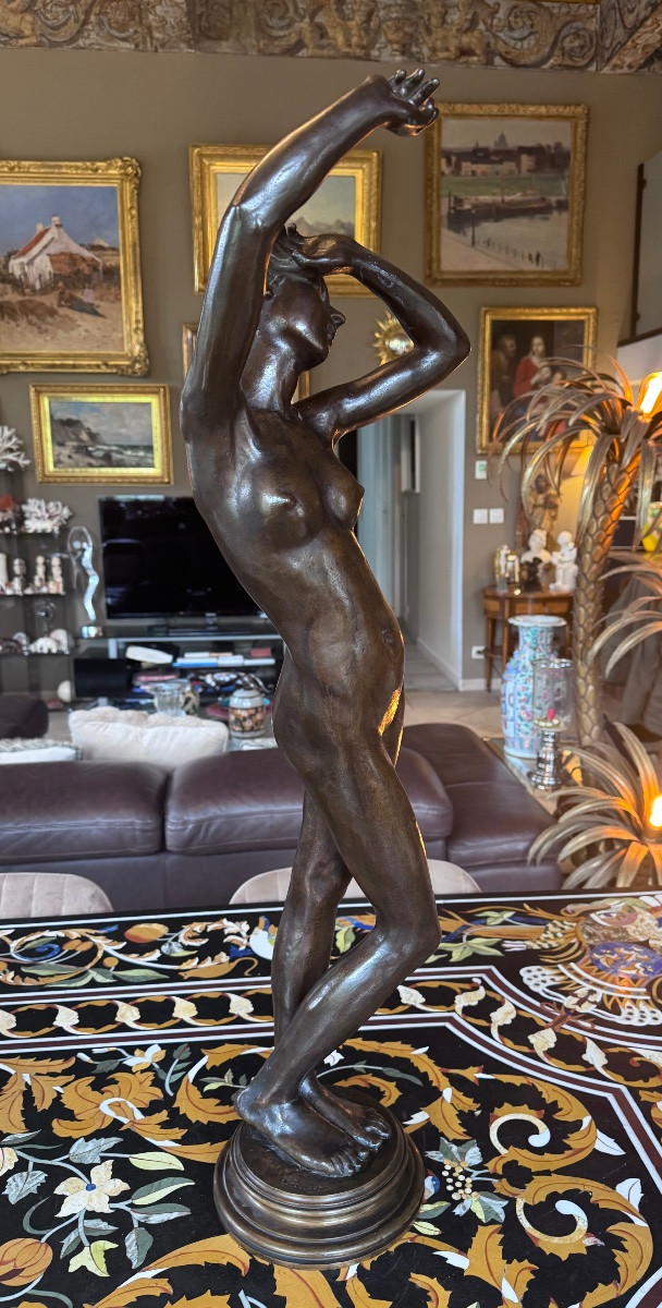 Joseph Pollard (1853–1922)  Sculpture en bronze à patine médaille .-photo-3