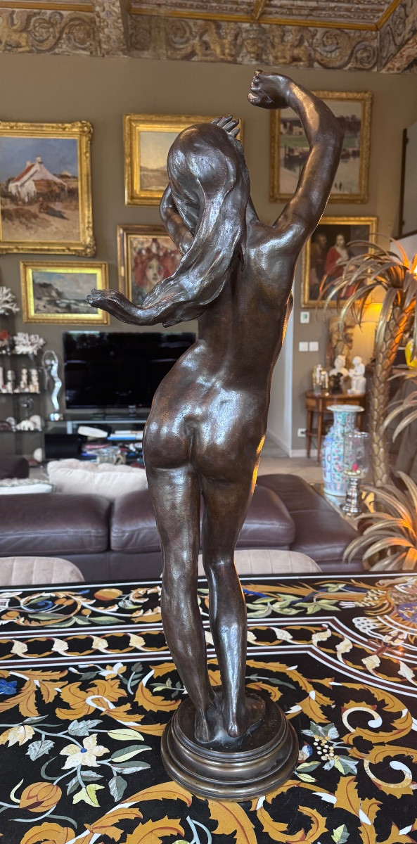 Joseph Pollard (1853–1922)  Sculpture en bronze à patine médaille .-photo-4