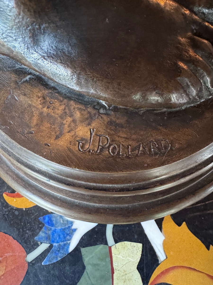 Joseph Pollard (1853–1922)  Sculpture en bronze à patine médaille .-photo-5