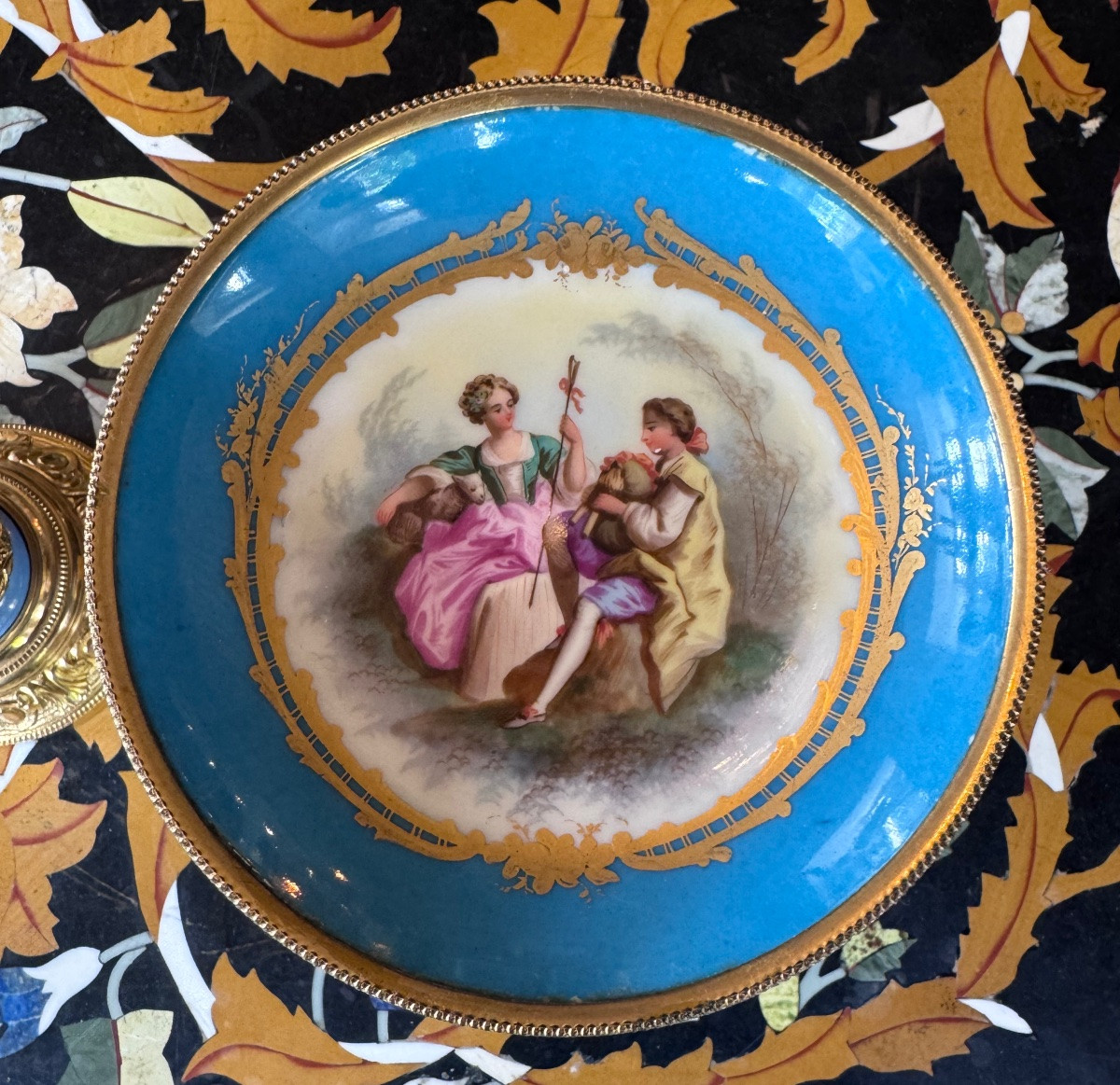 Paire de cassolettes en porcelaine de Paris et bronze doré Époque Napoléon III .-photo-4
