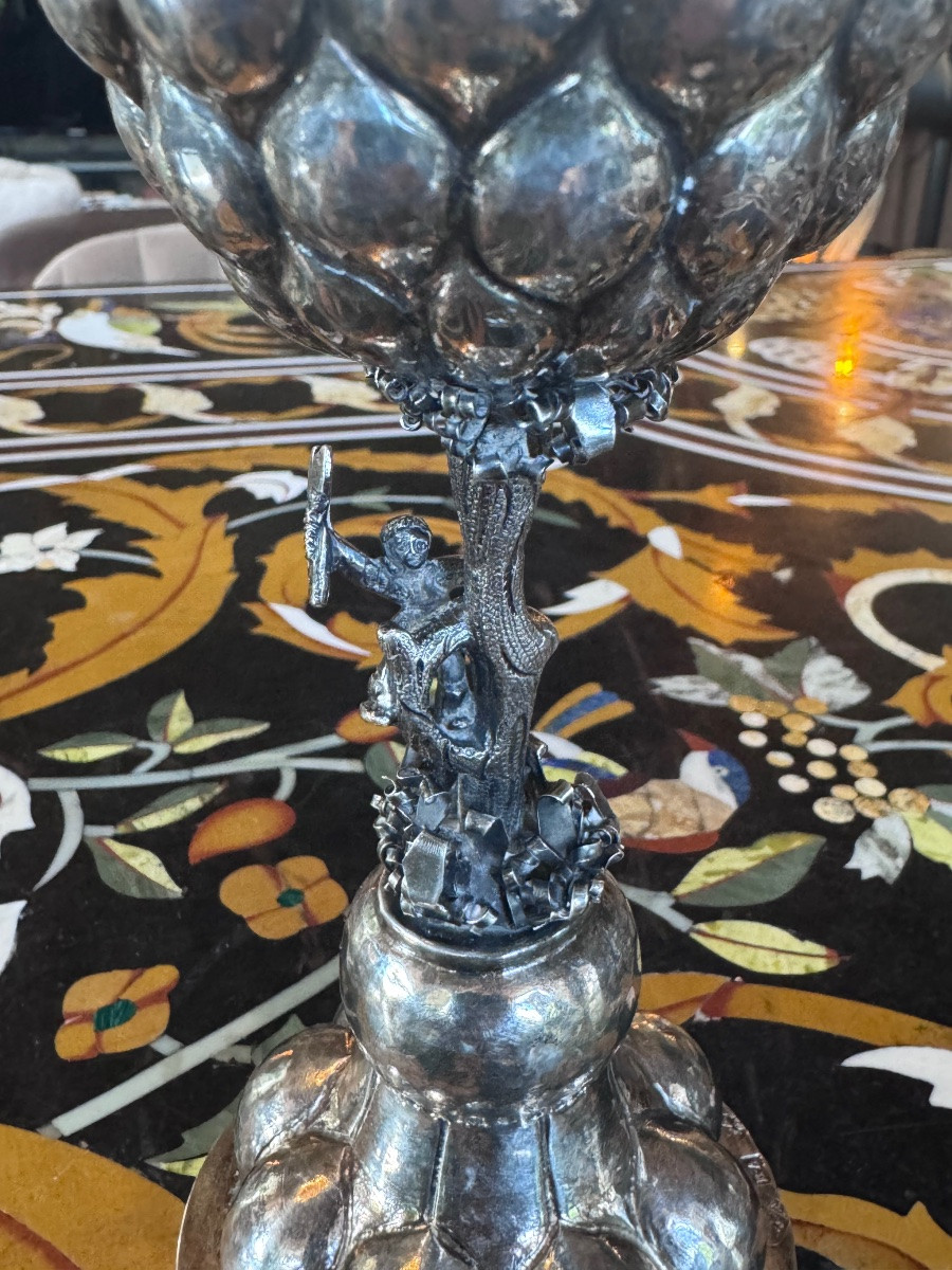 Coupe en argent massif, travail flamand, datée 1767 .-photo-2