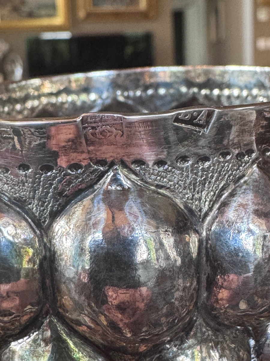 Coupe en argent massif, travail flamand, datée 1767 .-photo-4
