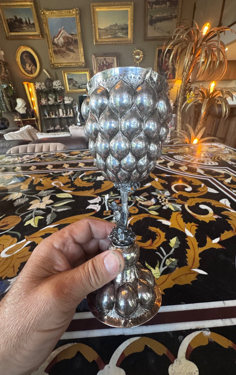 Coupe en argent massif, travail flamand, datée 1767 .-photo-3