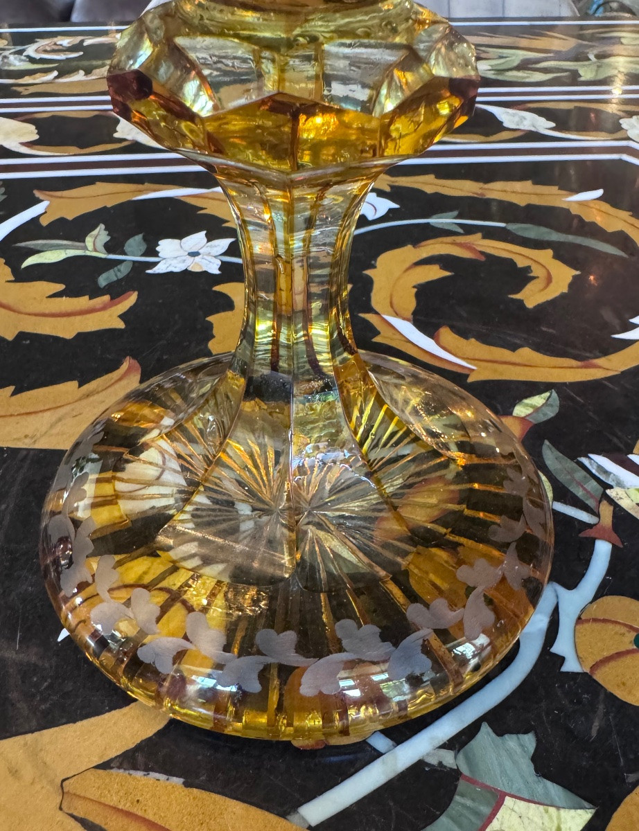 Large Covered Bohemian Crystal Drageur, Late 19th Century.-photo-1