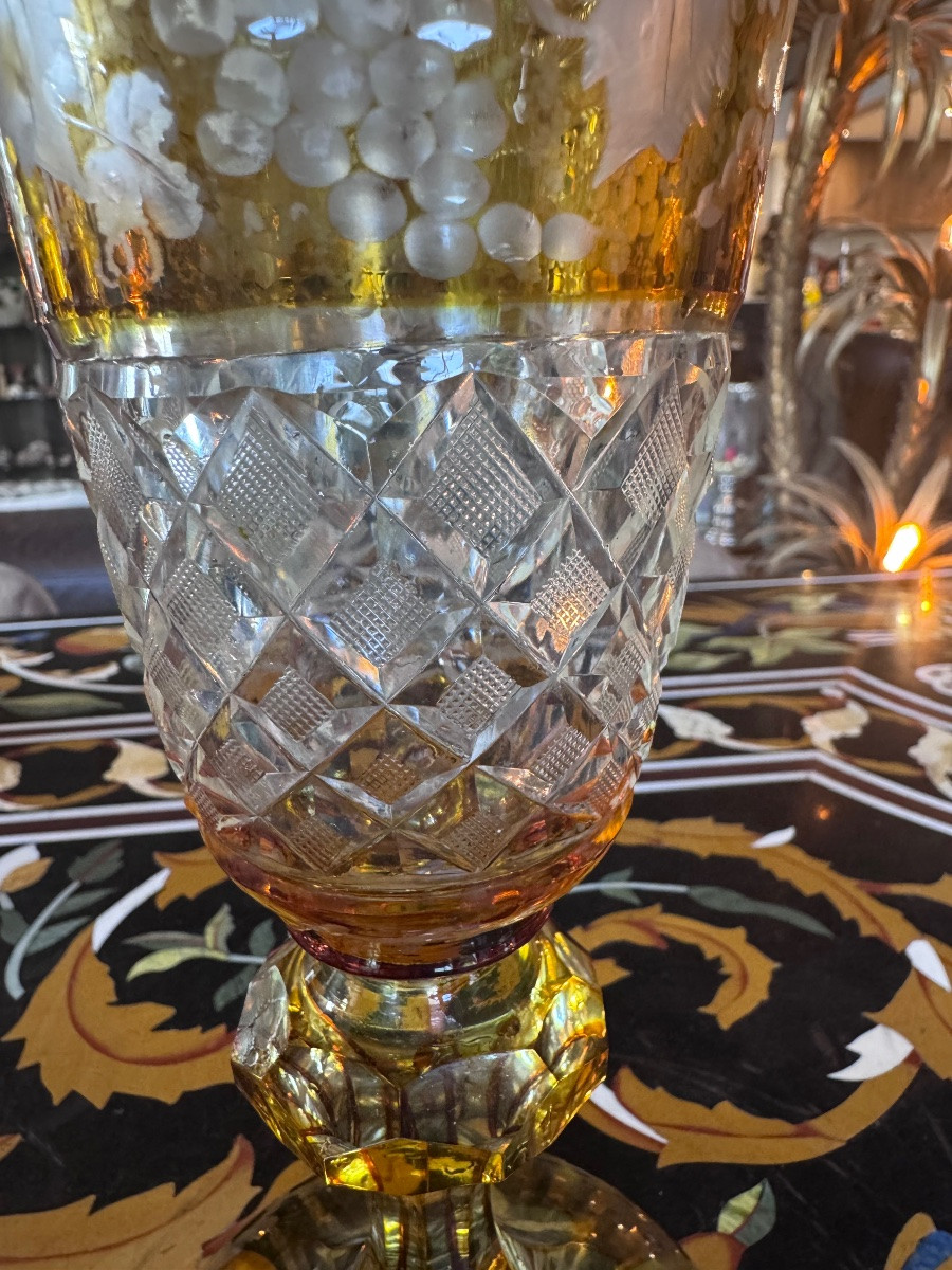 Large Covered Bohemian Crystal Drageur, Late 19th Century.-photo-2