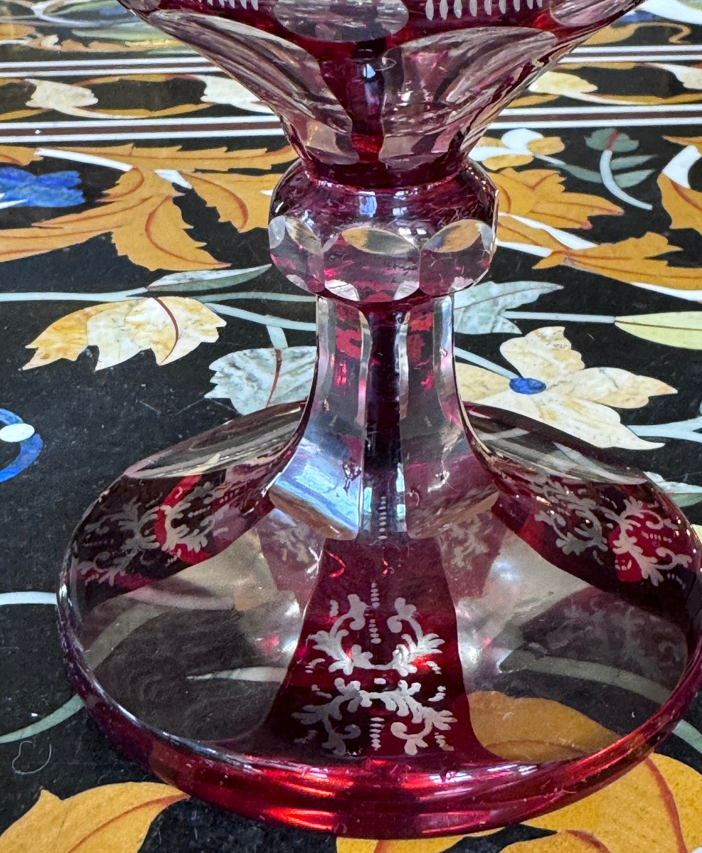 Bohemian Crystal Covered Drageoir With Hunting Decor - 19th Century.-photo-3