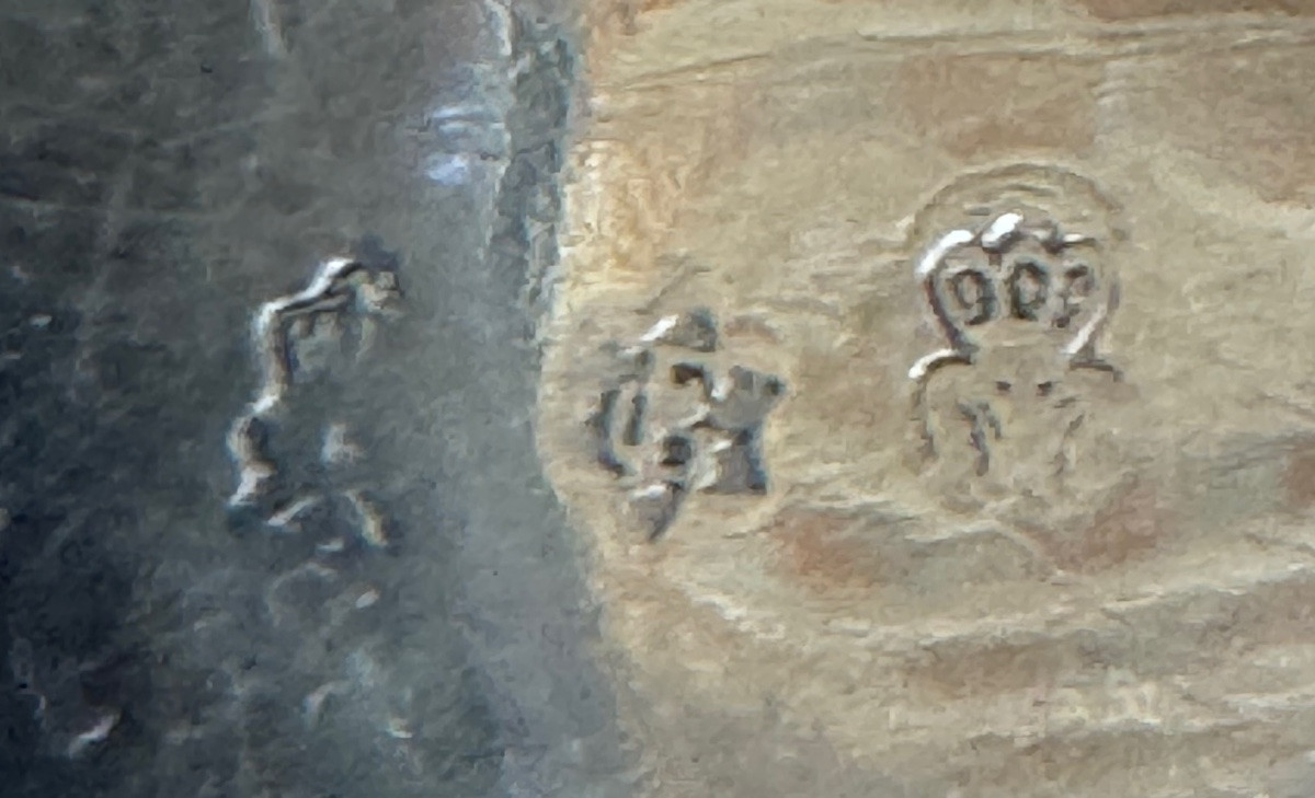 Boîte en argent massif 800, de forme bombée, décor de scène galante – style Louis XV, XIXe -photo-4