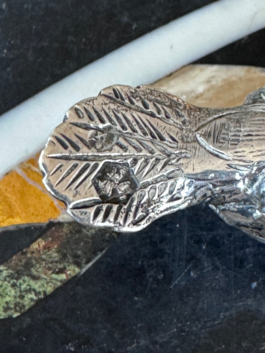 Pair Of Solid Silver Salt Cellars Decorated With Whistling Birds - 20th Century Work.-photo-4
