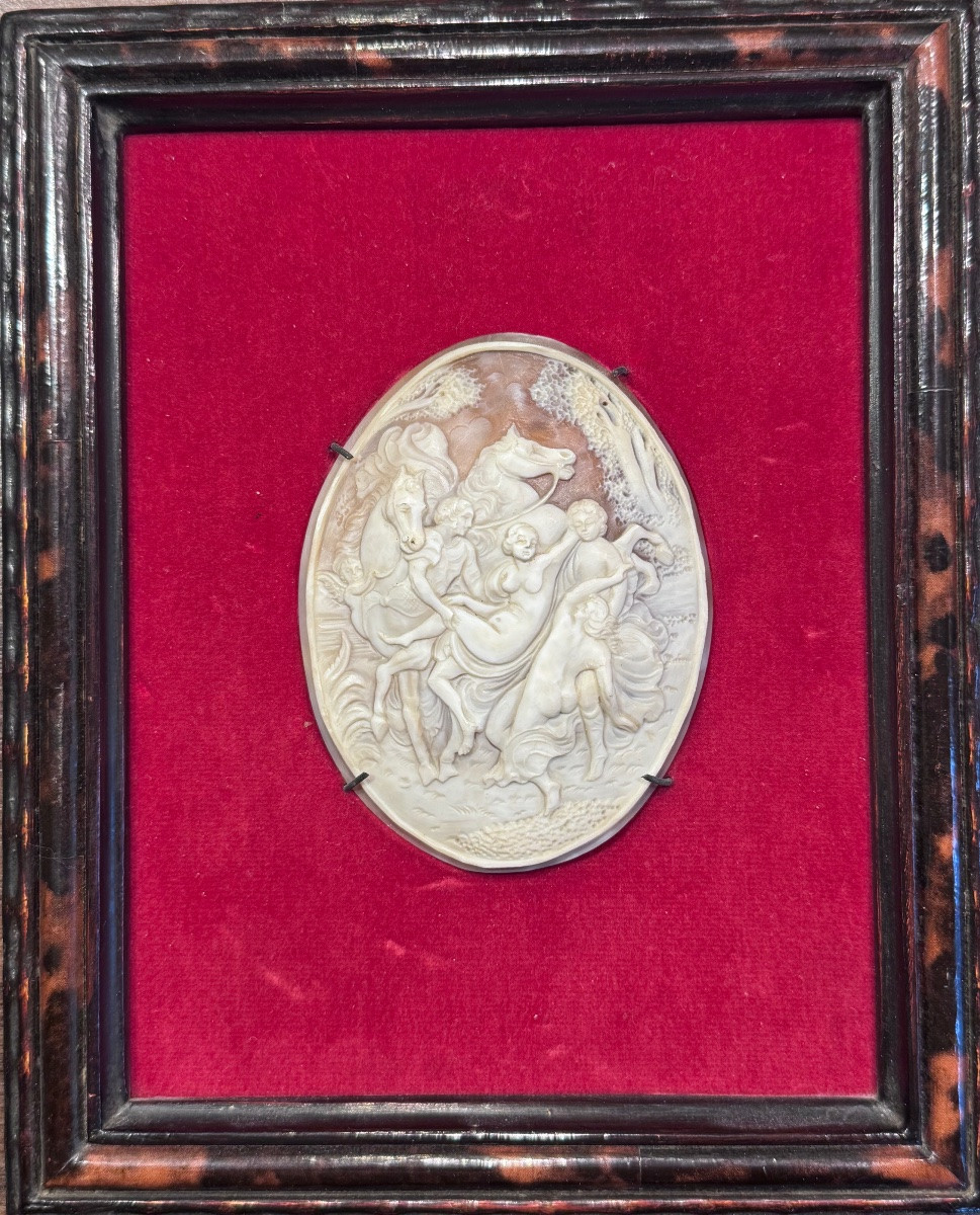 Carved Shell Cameo - Allegorical Scene - Grand Tour Work, 19th Century.-photo-2
