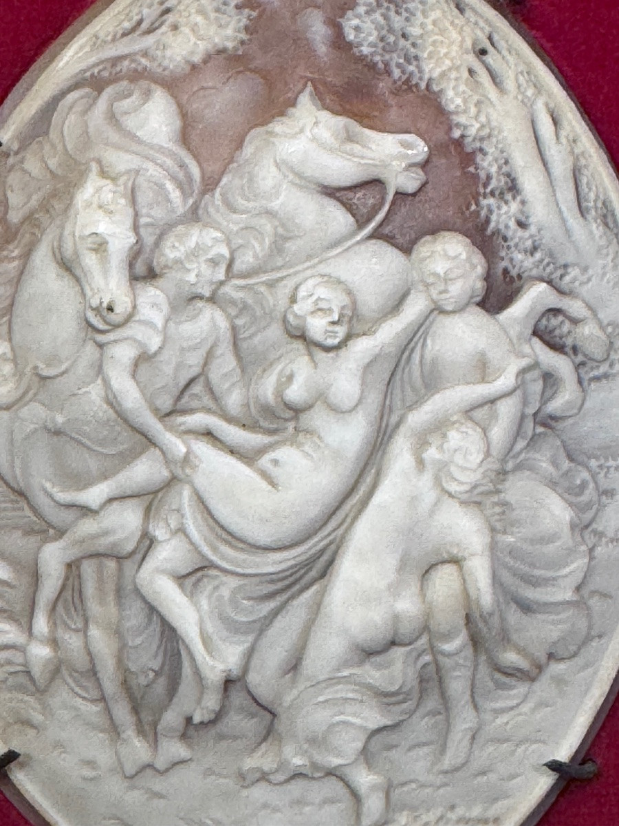 Carved Shell Cameo - Allegorical Scene - Grand Tour Work, 19th Century.-photo-3