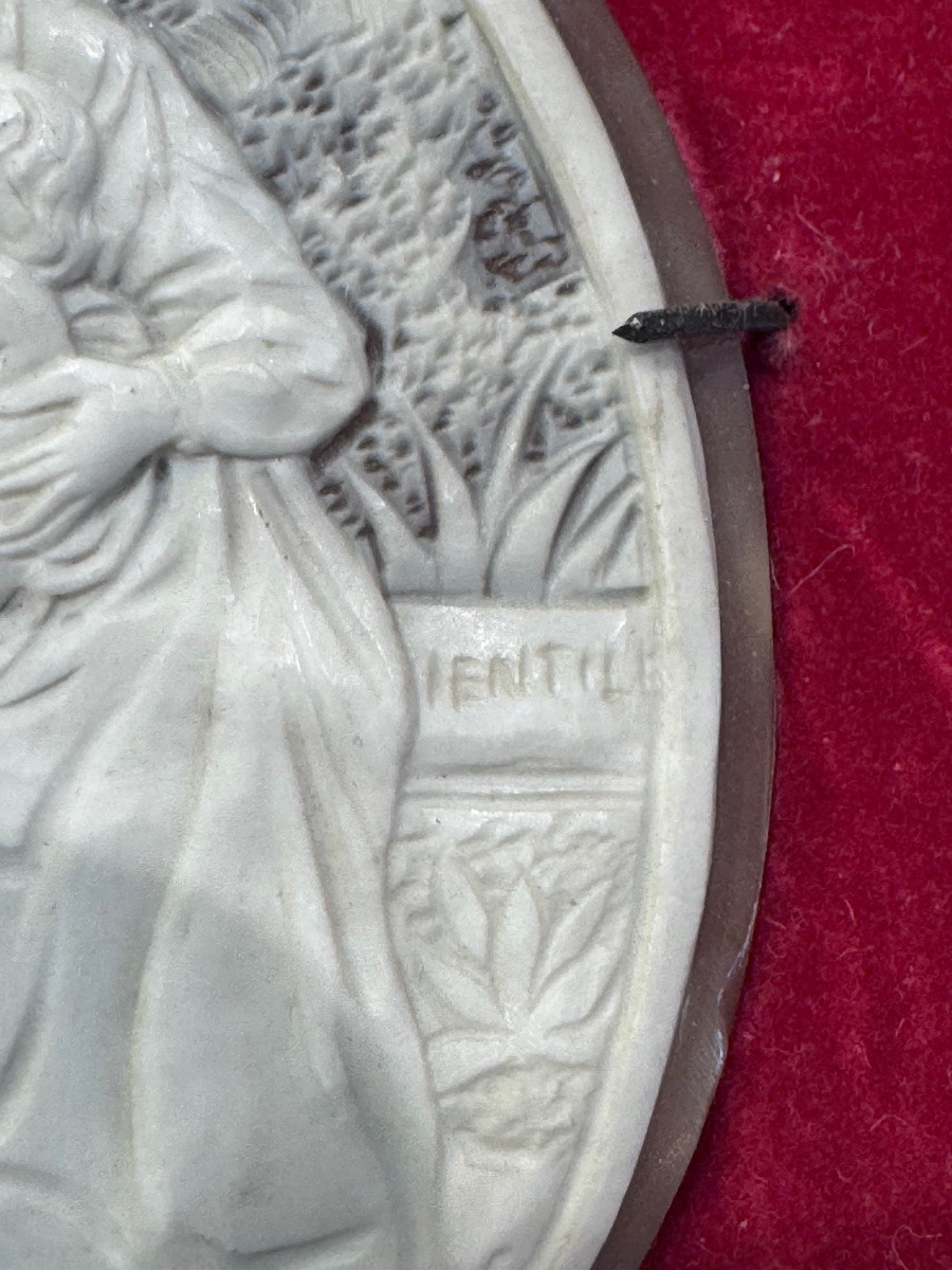 Circular Shell Cameo - Allegorical Scene - Grand Tour Work, 19th Century-photo-4