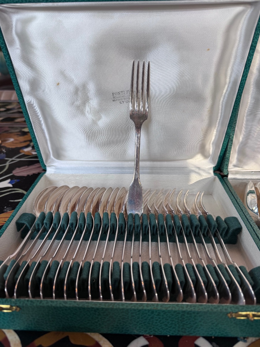 Solid Silver Uniplat - 49 Pieces - Maison Ponti Frères, Lyon-photo-2
