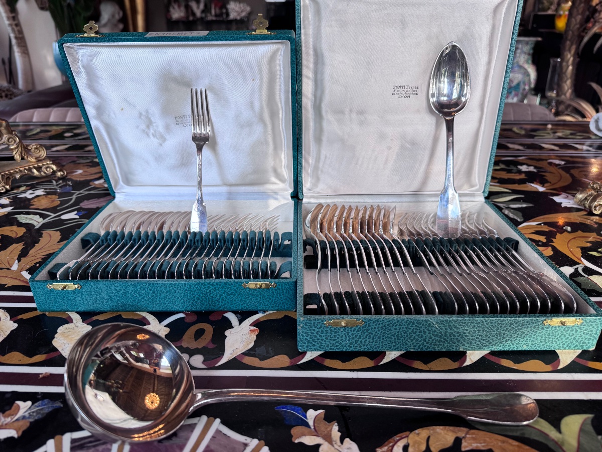 Solid Silver Uniplat - 49 Pieces - Maison Ponti Frères, Lyon-photo-3