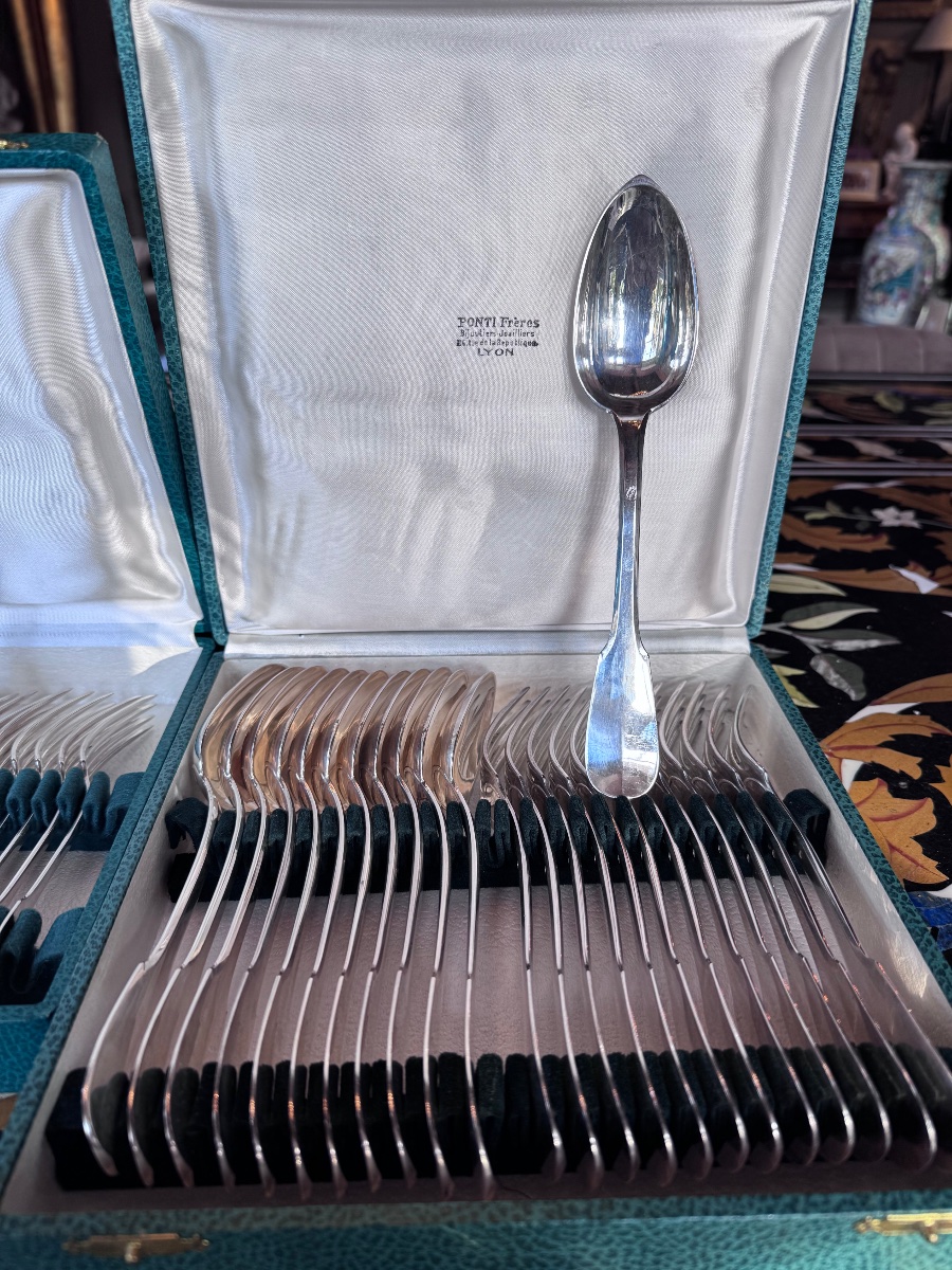 Solid Silver Uniplat - 49 Pieces - Maison Ponti Frères, Lyon-photo-4