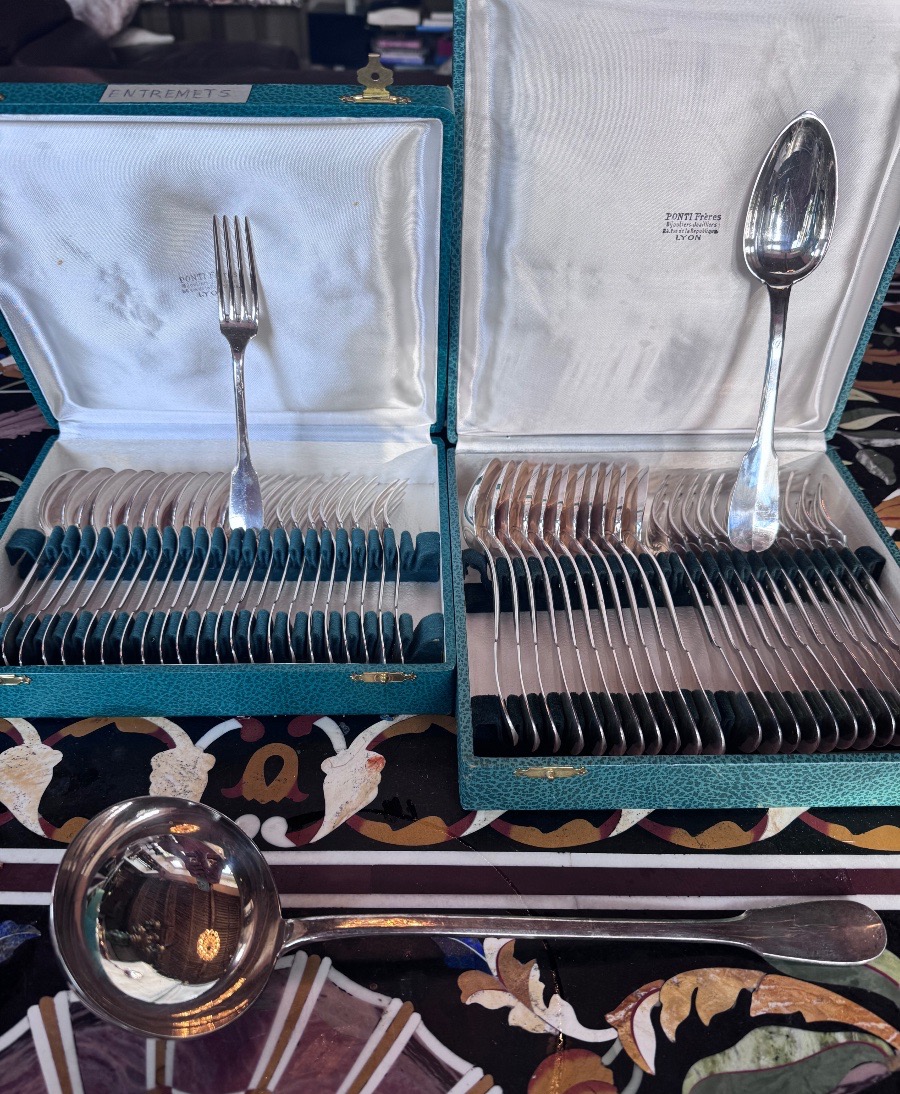 Solid Silver Uniplat - 49 Pieces - Maison Ponti Frères, Lyon