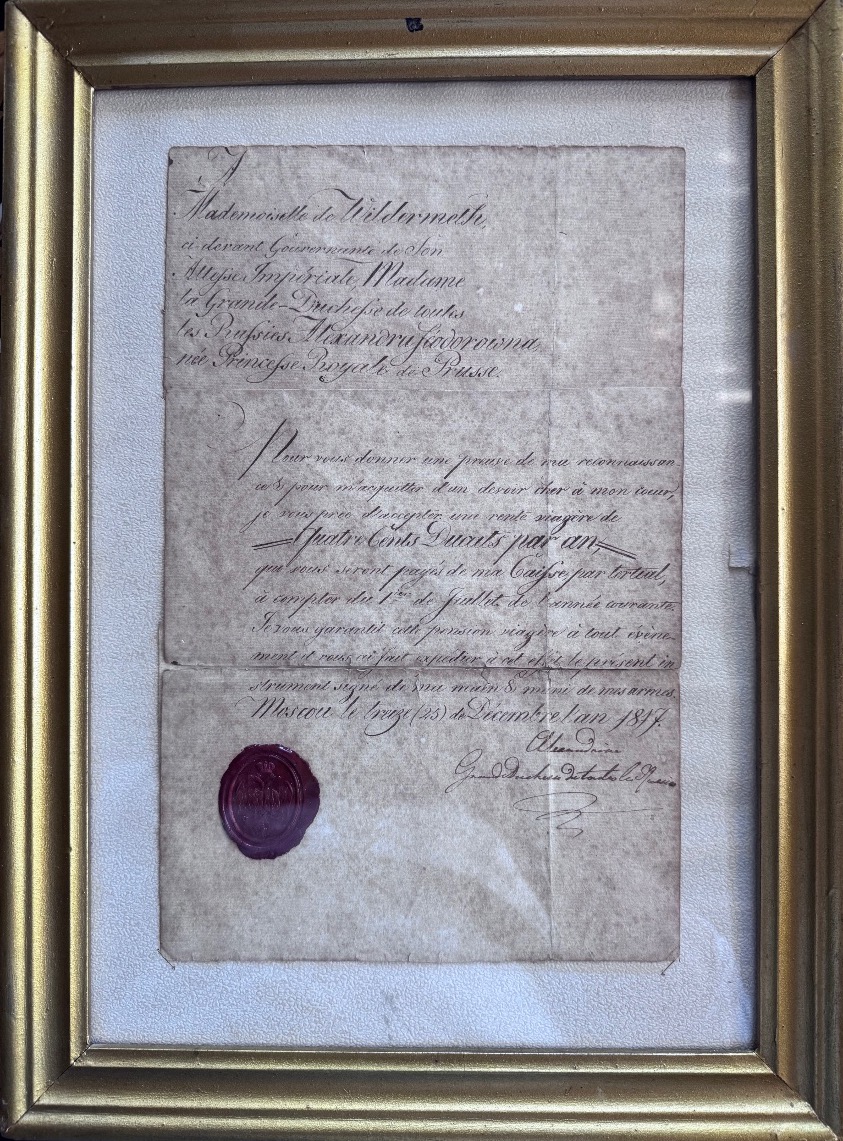 Lettre autographe signée de l’Impératrice Alexandra Feodorovna de Russie – Moscou, 1817  -photo-2