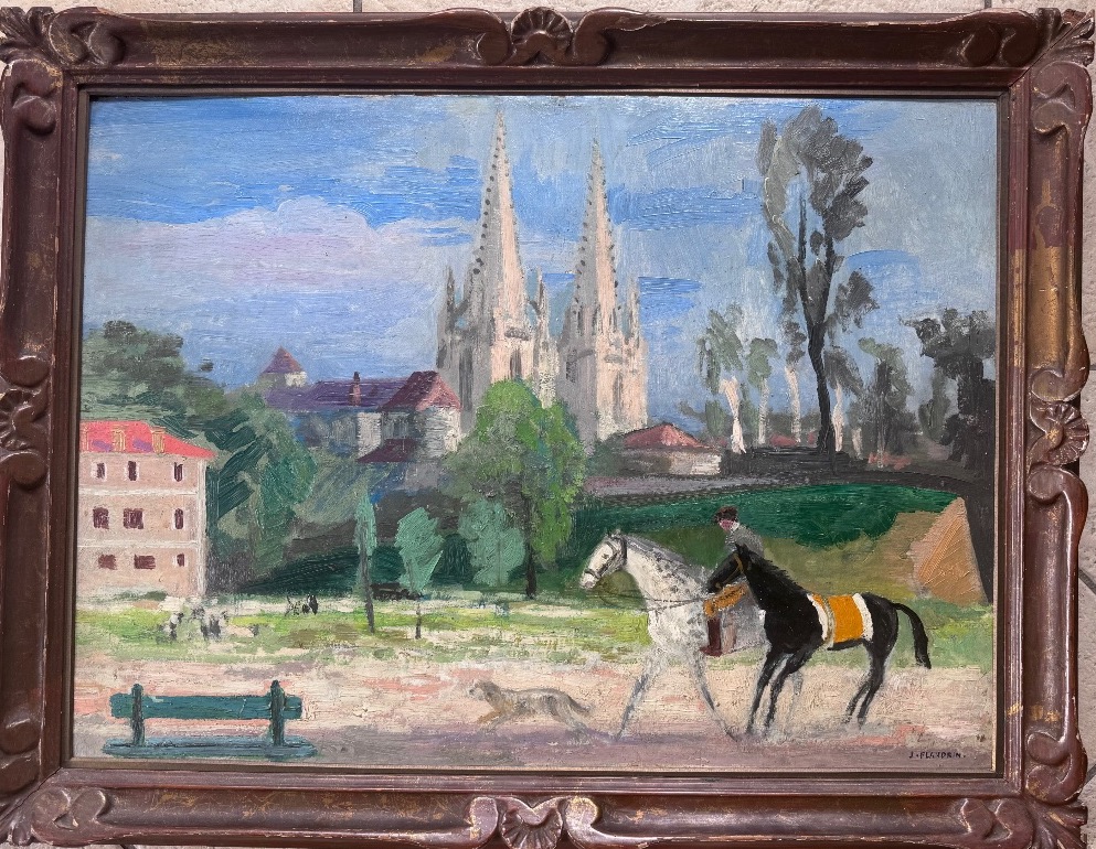 Jules Flandrin (1871-1947) Vue des environs de Bayonne – Huile sur panneau.