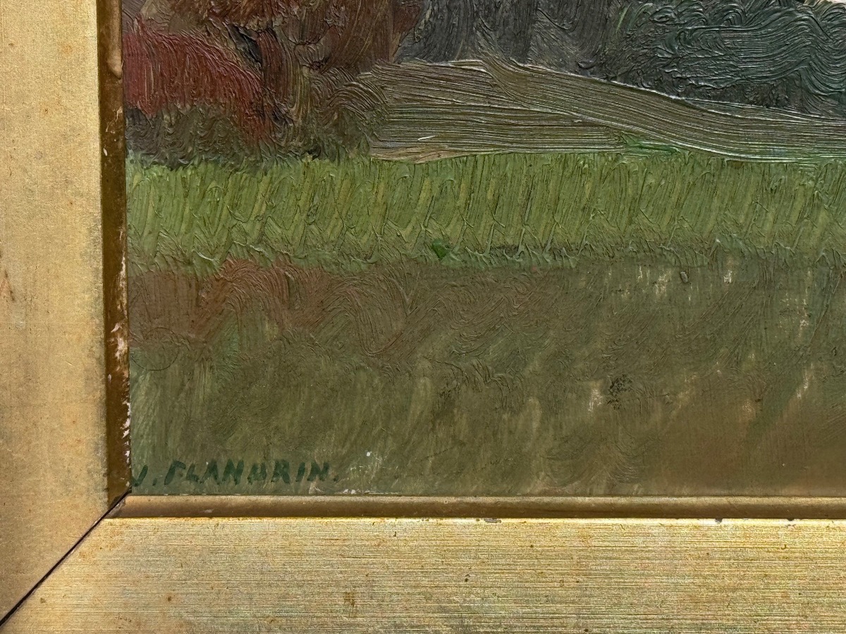 Jules Flandrin (1871-1947) - Paysage Des Environs De Corenc Oil On Panel .-photo-2