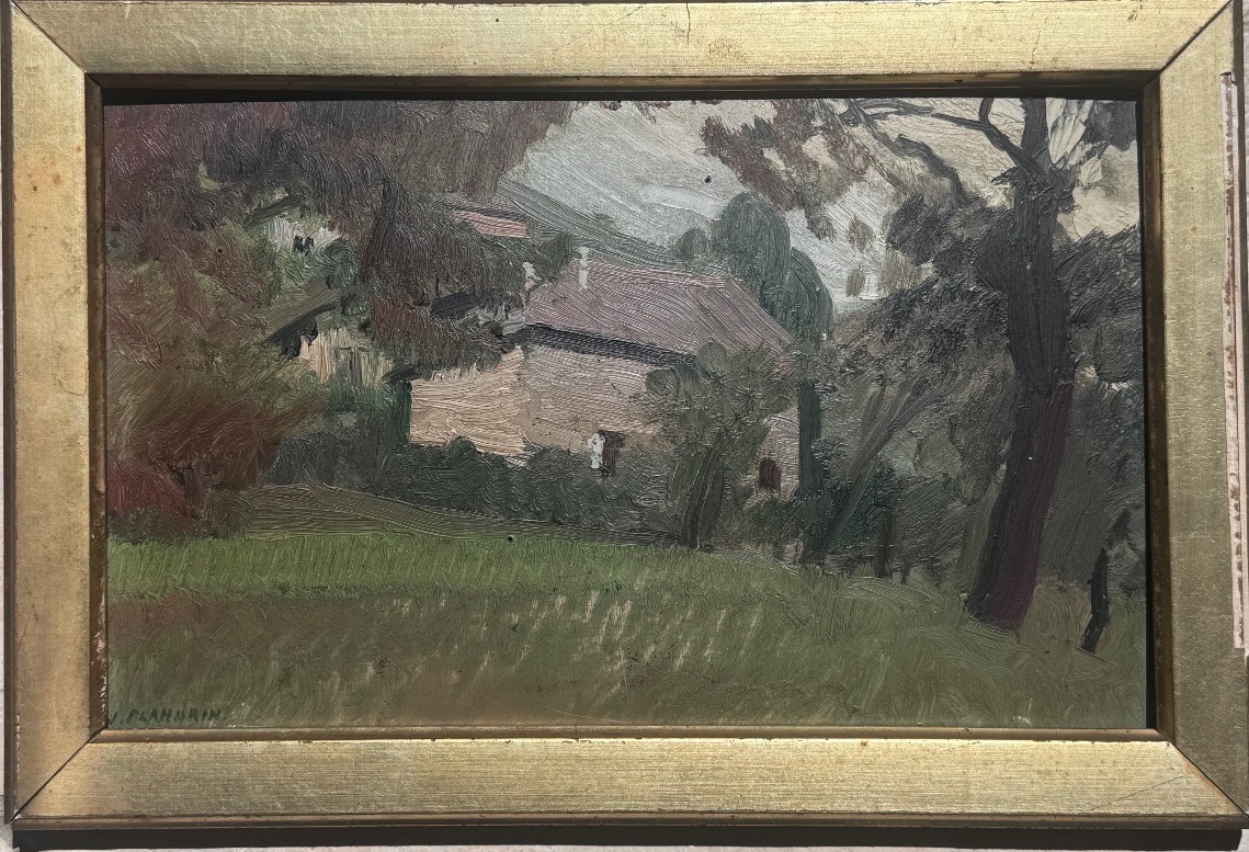 Jules Flandrin (1871-1947) - Paysage Des Environs De Corenc Oil On Panel .