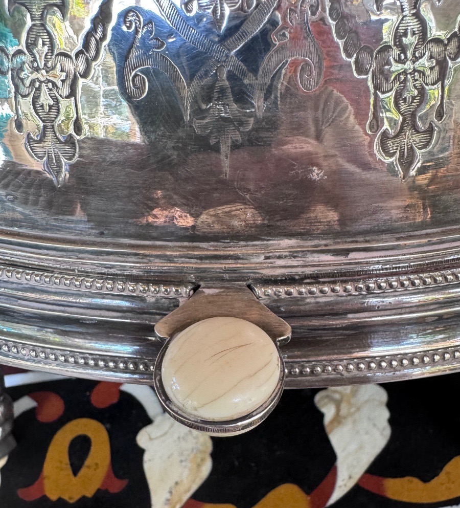 Silver-plated Metal Covered Food Warmer From The Adolphe Boulenger Collection, 19th Century -photo-4