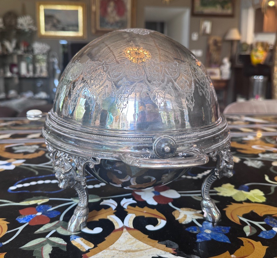Silver-plated Metal Covered Food Warmer From The Adolphe Boulenger Collection, 19th Century -photo-5