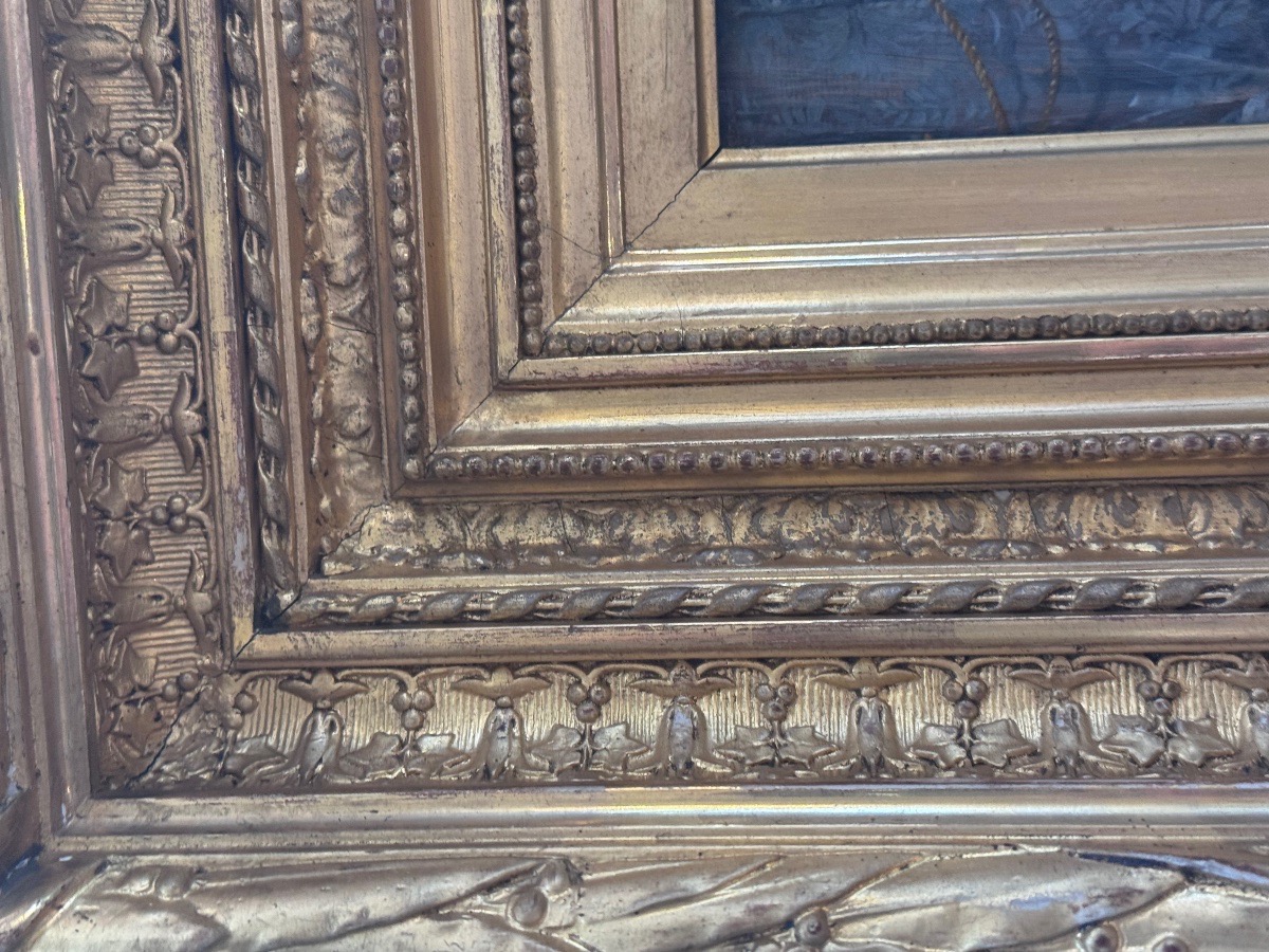 César-Auguste Detti (1847-1914) Élégante à la rose dans un intérieur Louis XV.-photo-2