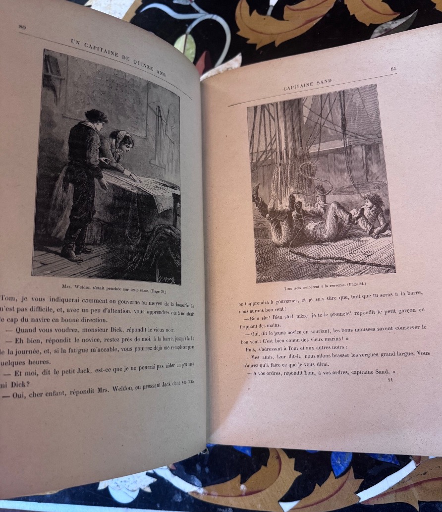 Jules Verne – Un Capitaine de quinze ans  Collection Hetzel – Cartonnage polychrome -photo-1