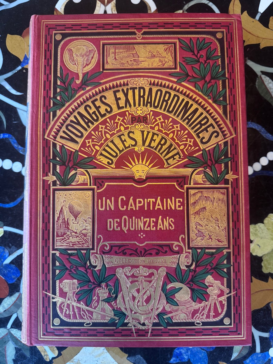 Jules Verne – Un Capitaine de quinze ans  Collection Hetzel – Cartonnage polychrome 
