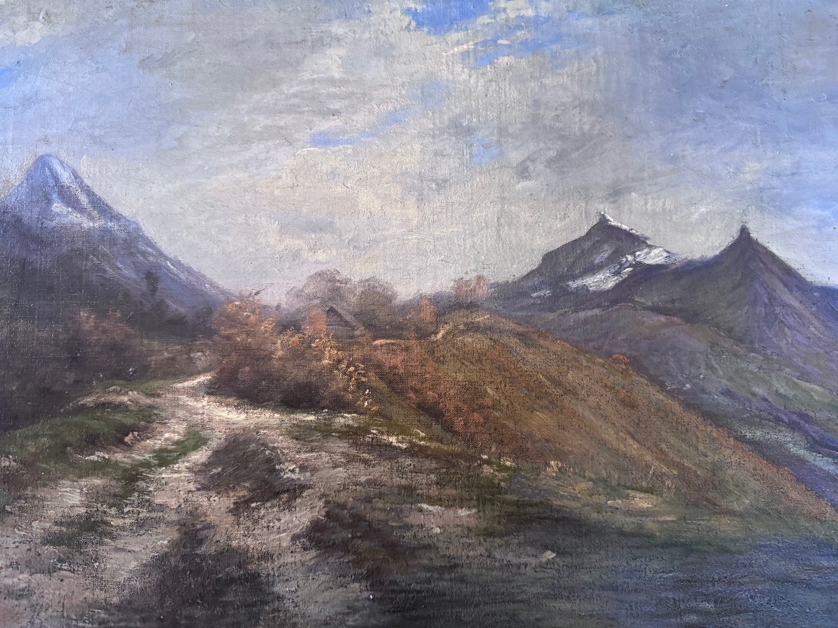 Charles Bertier (1860-1924)  Vue de la Dent de Crolles et du Bec Charvet.-photo-1