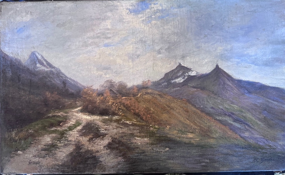 Charles Bertier (1860-1924)  Vue de la Dent de Crolles et du Bec Charvet.-photo-2